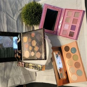 Bundle of 3 Eyeshadow Palettes and Full Size Tarte Maneater Mascara